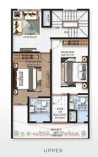  minara Floor Plan Upper Level Duplex Plan