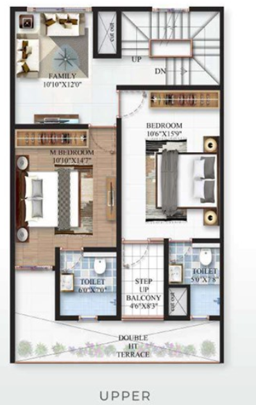  minara Floor Plan Upper Level Duplex Plan