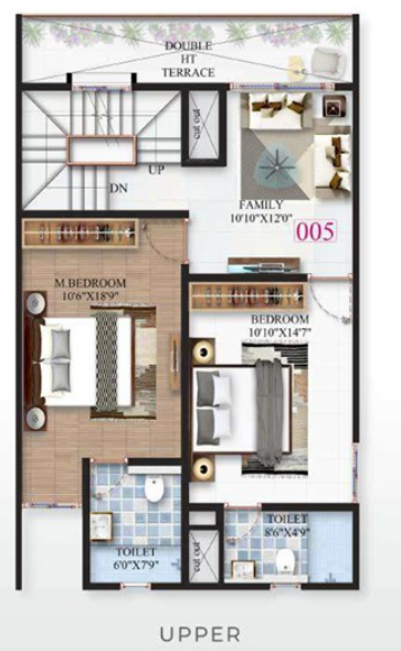  minara Floor Plan Upper Level Duplex Plan
