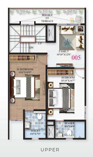  minara Floor Plan Upper Level Duplex Plan