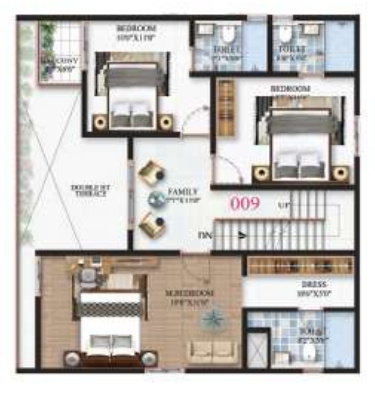  minara Floor Plan Upper Level Duplex Plan