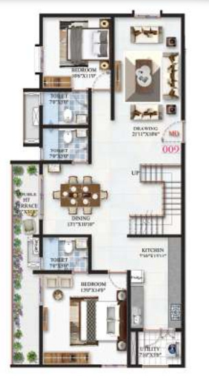  minara Floor Plan Lower Level Duplex Plan