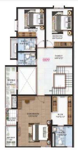  minara Floor Plan Upper Level Duplex Plan
