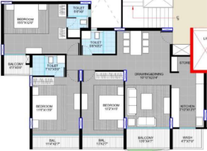  ishwari greens block b c Floor Plan Floor Plan