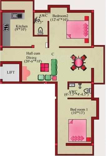 Sree Homes Ananya (2BHK+2T (1,064 sq ft) 1064 sq ft)