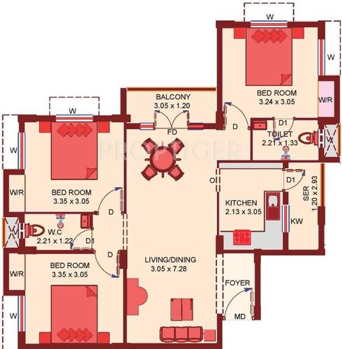 Sree Homes Homes (3BHK+2T (1,061 sq ft) 1061 sq ft)