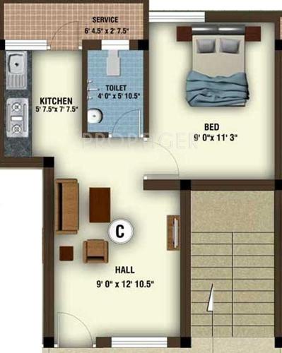 DGP Alandur (1BHK+1T (467 sq ft) 467 sq ft)