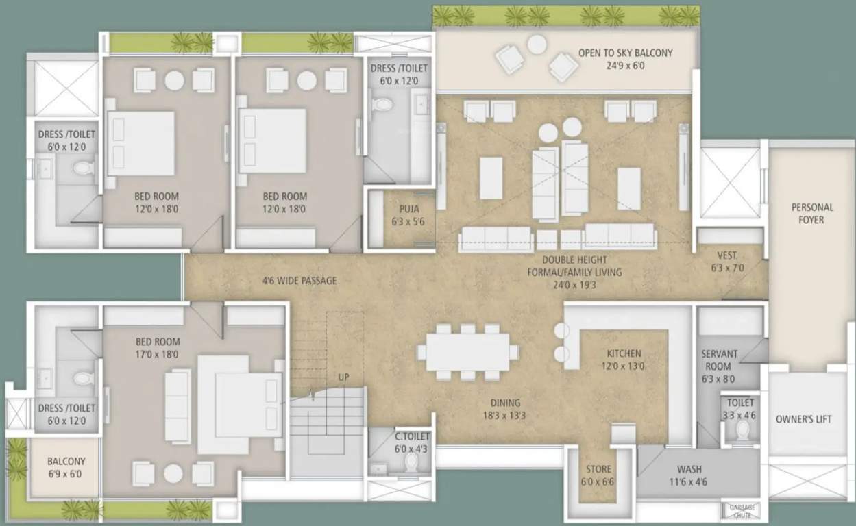  keystone 48 Floor Plan Lower Level Penthouse Plan