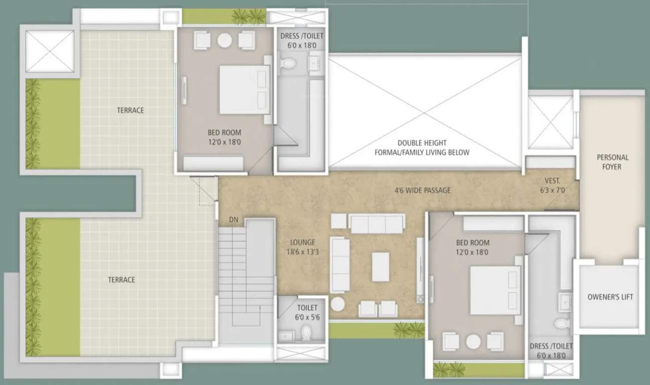  keystone 48 Floor Plan Upper Level Penthouse Plan