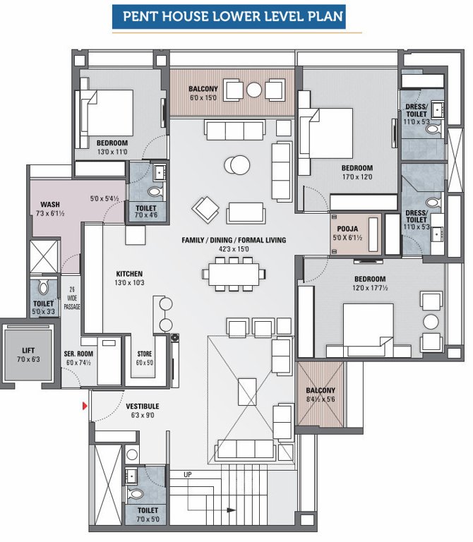  sparsh skyline Floor Plan Lower Level Penthouse Plan