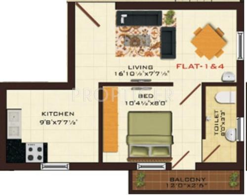 Fifth Aurora (1BHK+1T (600 sq ft) 600 sq ft)