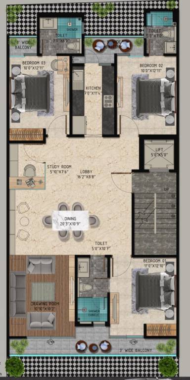  cosmo luxury builder floor 1 Floor Plan Floor Plan