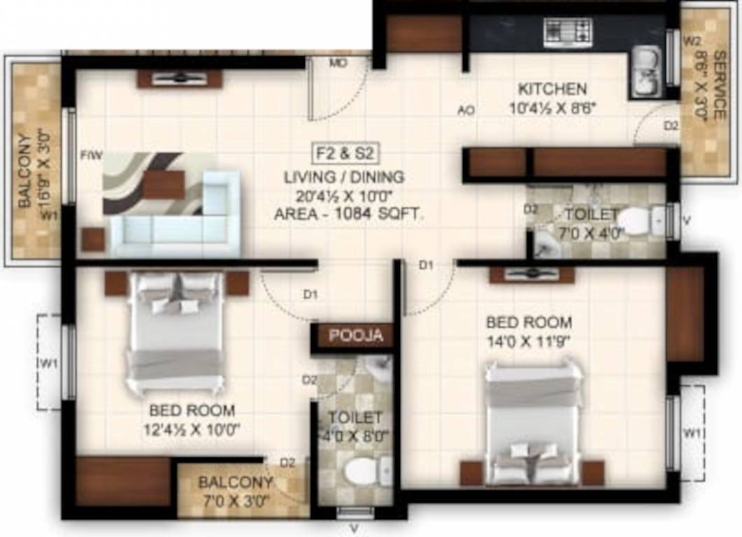  m k v flats Floor Plan Floor Plan