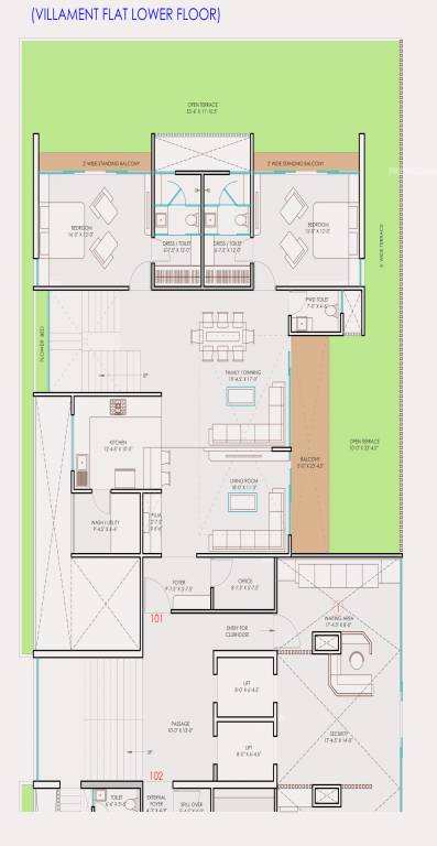  uma residences Floor Plan Lower Level Duplex Plan