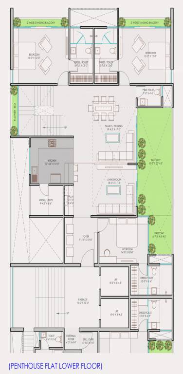  uma residences Floor Plan Lower Level Penthouse Plan