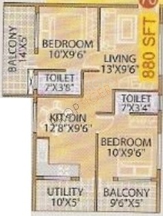 Bilad Willow (2BHK+2T (880 sq ft) 880 sq ft)