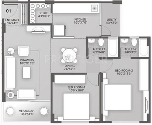 Dharmadev Neelkanth Orchid (2BHK+2T (1,170 sq ft) 1170 sq ft)