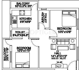 CC Rudhra Enclave (2BHK+1T (913 sq ft) 913 sq ft)