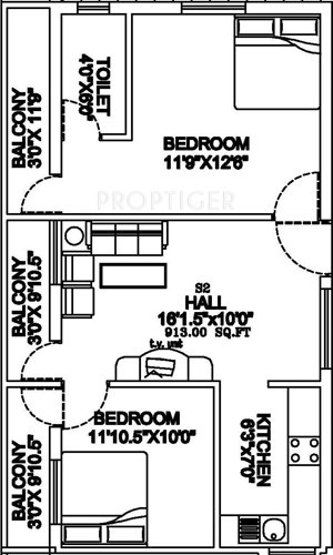 CC Rudhra Enclave (2BHK+1T (913 sq ft) 913 sq ft) CC Rudhra Enclave (2BHK+1T (913 sq ft) 913 sq ft)