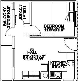 CC Rudhra Enclave (1BHK+1T (545 sq ft) 545 sq ft)