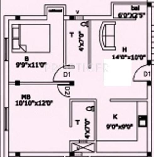 Rajeswari Avighna (2BHK+2T (770 sq ft) 770 sq ft)