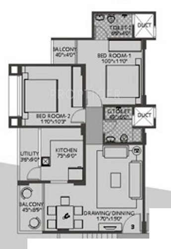 Dharmadev Swaminarayan Castle 1 (2BHK+2T (1,125 sq ft) 1125 sq ft)