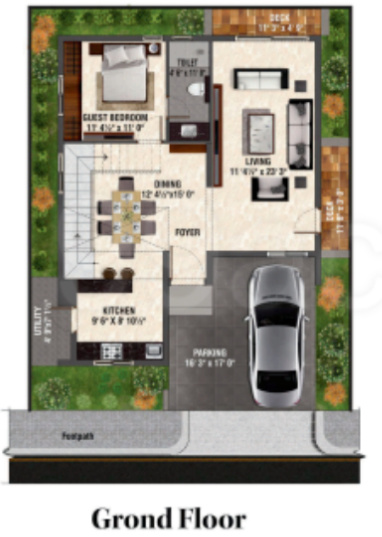  oakshir villas Floor Plan Ground Floor Plan
