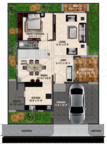  oakshir villas Floor Plan Ground Floor Plan
