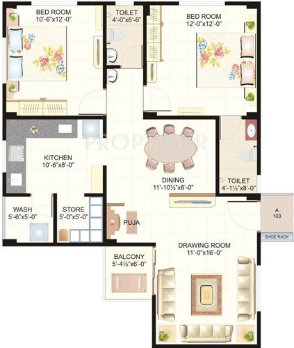 Nidhi Shreekunj (2BHK+2T (1,200 sq ft)   Pooja Room 1200 sq ft)