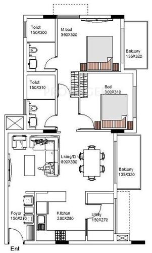 Artech Futura (2BHK+2T (1,150 sq ft) 1150 sq ft)