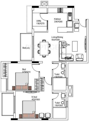 Artech Futura (2BHK+2T (1,175 sq ft) 1175 sq ft)