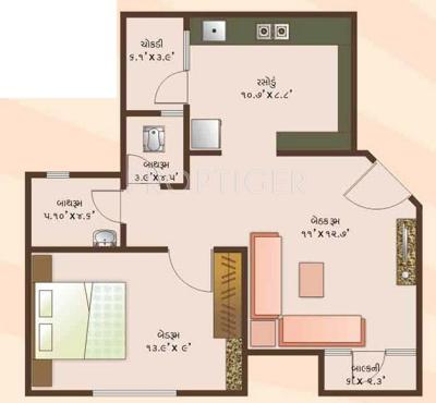 JBR Ayodhya Apartment (1BHK+1T (756 sq ft) 756 sq ft)