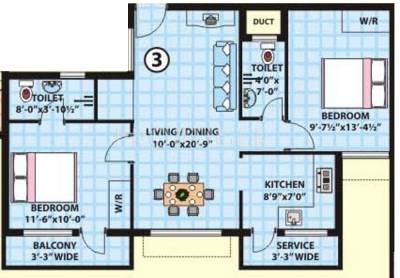 Salma Amar Enclave (2BHK+2T (930 sq ft) 930 sq ft)