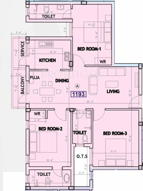 Salma Royal Villa (3BHK+3T (1,193 sq ft) 1193 sq ft)