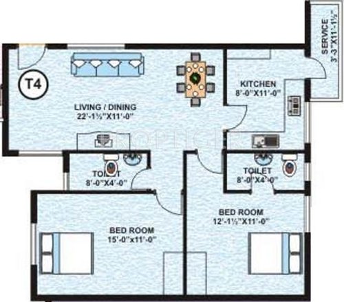 Salma Classic Towers (2BHK+2T (855 sq ft) 855 sq ft) Salma Classic Towers (2BHK+2T (855 sq ft) 855 sq ft)