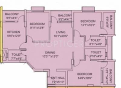 Marian Blue Haven (3BHK+3T (1,650 sq ft) 1650 sq ft)