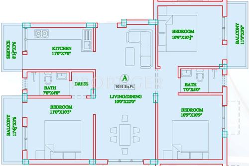 Salma Royal Splendour (3BHK+2T (1,095 sq ft) 1095 sq ft) Salma Royal Splendour (3BHK+2T (1,095 sq ft) 1095 sq ft)