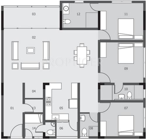Amaya 78 at Gokuldham (3BHK+3T (1,560 sq ft) 1560 sq ft)