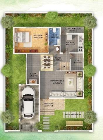  sunshine green city Floor Plan Ground Floor Plan