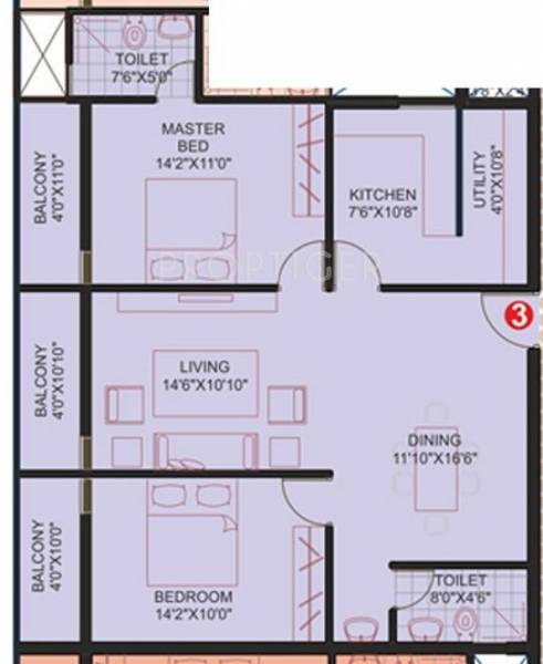 Marian The Corniche (2BHK+2T (1,165 sq ft) 1165 sq ft) Marian The Corniche (2BHK+2T (1,165 sq ft) 1165 sq ft)