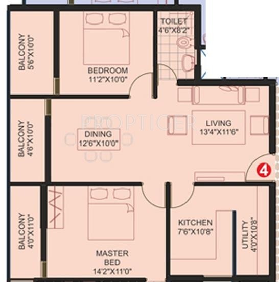 Marian The Corniche (2BHK+2T (1,295 sq ft) 1295 sq ft) Marian The Corniche (2BHK+2T (1,295 sq ft) 1295 sq ft)