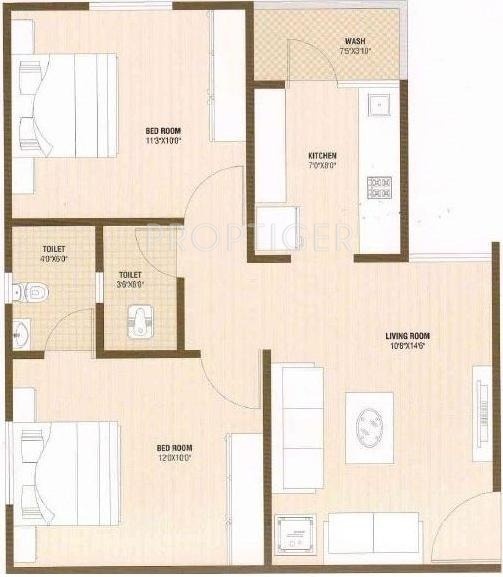 DB Diwali Homes (2BHK+2T (945 sq ft) 945 sq ft)