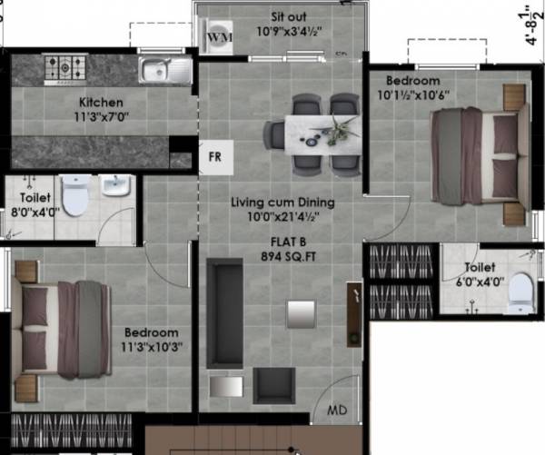  k-square Floor Plan Floor Plan