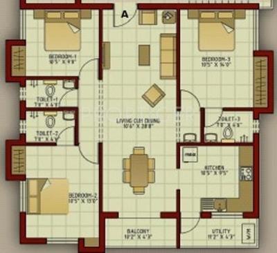 Fairyland Mira Pearl (3BHK+3T (1,495 sq ft) 1495 sq ft)