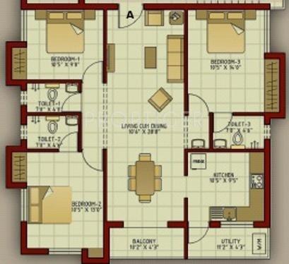 Fairyland Mira Pearl (3BHK+3T (1,495 sq ft) 1495 sq ft)