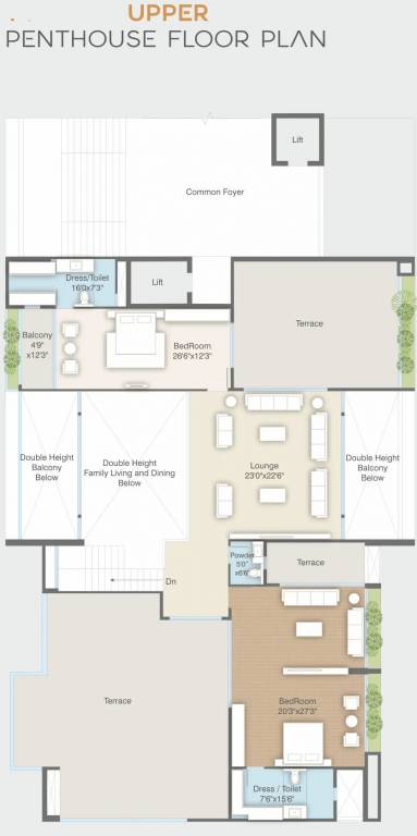 keystone skyvillas xl Floor Plan Upper Level Penthouse Plan