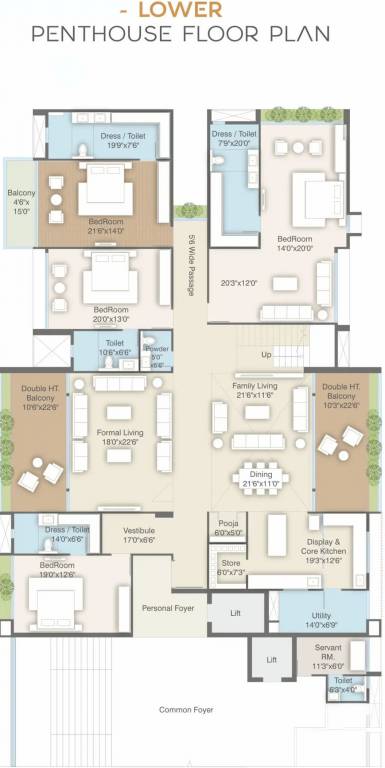 keystone skyvillas xl Floor Plan Lower Level Penthouse Plan