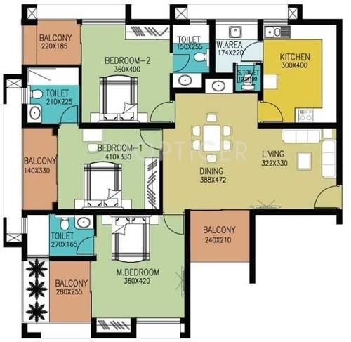Artech City Meenakshi (3BHK+3T (1,850 sq ft) 1850 sq ft)
