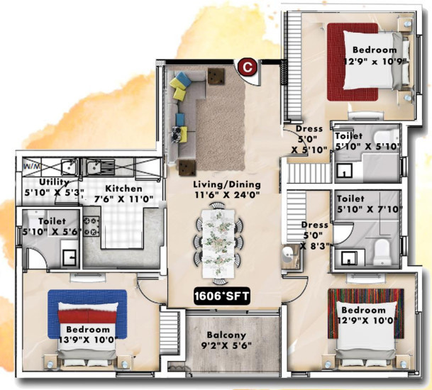  one oh one Floor Plan Floor Plan