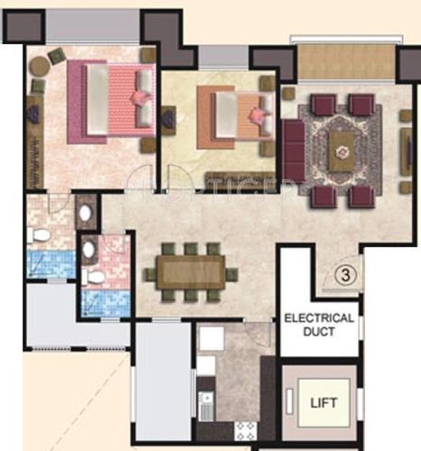 Hiranandani Seawood (2BHK+2T (1,295 sq ft) 1295 sq ft) Hiranandani Seawood (2BHK+2T (1,295 sq ft) 1295 sq ft)